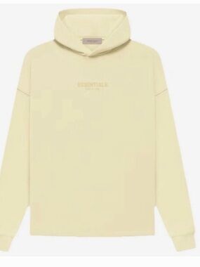 NWOT Fear of God Essentials Light Yellow Logo Hoodie Oversize XL Men